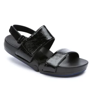 Figs by Figueroa Figulous black patent leather futuristic chunky sole sandals 11