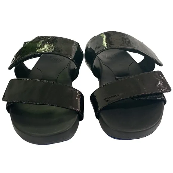 Figs by Figueroa Figulous black patent leather futuristic chunky sole sandals 11