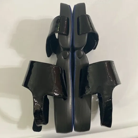 Figs by Figueroa Figulous black patent leather futuristic chunky sole sandals 11