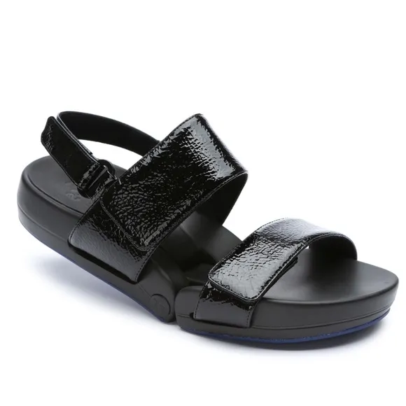 Figs by Figueroa Figulous black patent leather futuristic chunky sole sandals 11