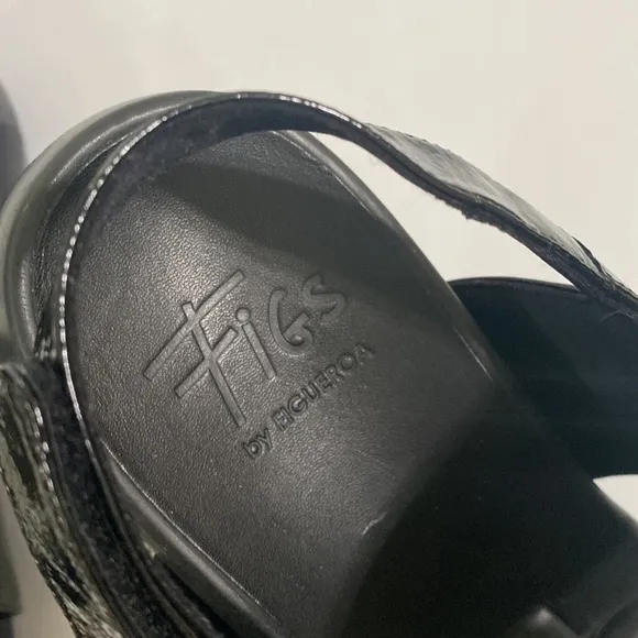 Figs by Figueroa Figulous black patent leather futuristic chunky sole sandals 11