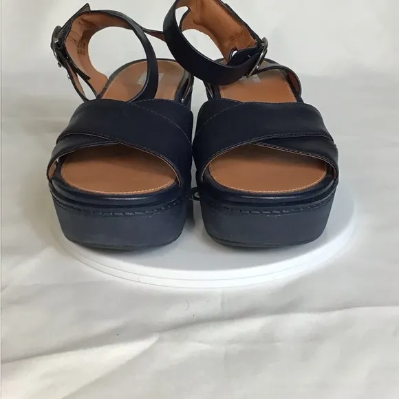 Fit Flop Women Chunky heel platform Sandals Sz. 5 Blue NWOT Comfort, Retro