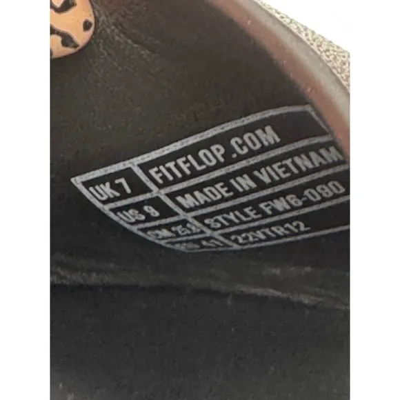 Fitflop F-Mode Leather Platform Sandals Back Strap All Black US 9