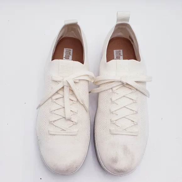 Fitflop Rally Sneaker in White Low Top Comfort Lace Up Women's Size 8.5
