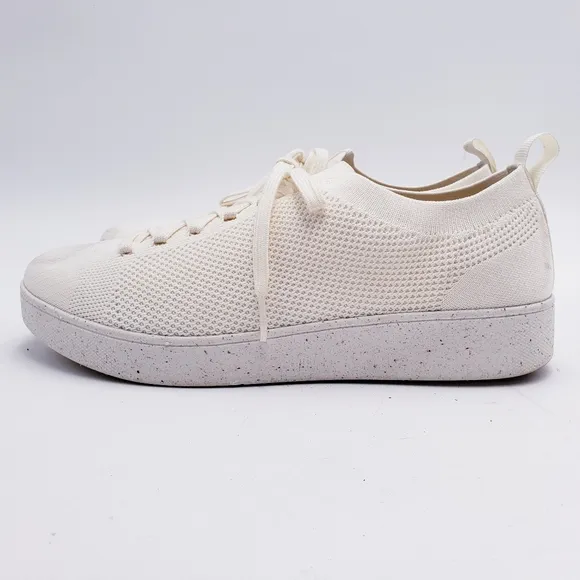 Fitflop Rally Sneaker in White Low Top Comfort Lace Up Women's Size 8.5