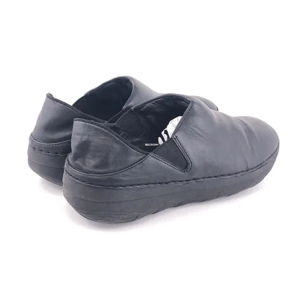 FitFlop Superloafer Black Leather Loafers 8