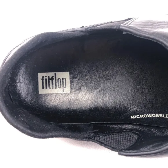FitFlop Superloafer Black Leather Loafers 8