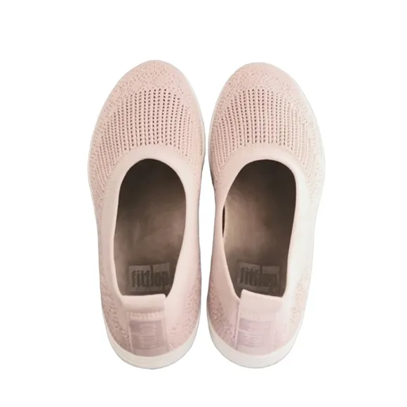 Fitflop Uberknit Ballerina Pink Slip On Knit Sneakers 37 6 Plantar Fasciitis