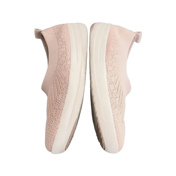 Fitflop Uberknit Ballerina Pink Slip On Knit Sneakers 37 6 Plantar Fasciitis