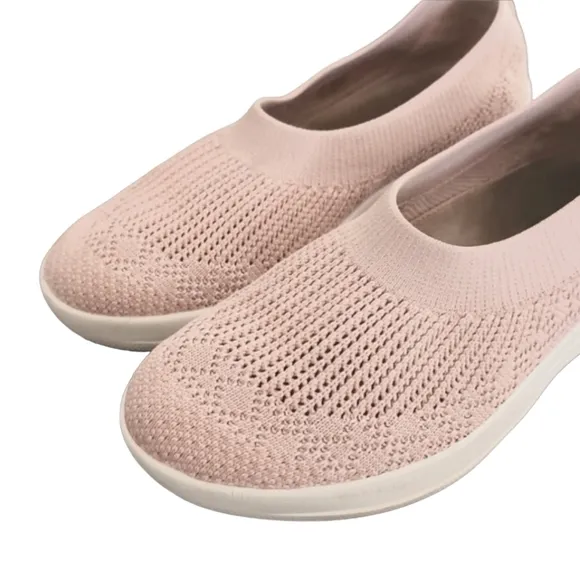 Fitflop Uberknit Ballerina Pink Slip On Knit Sneakers 37 6 Plantar Fasciitis