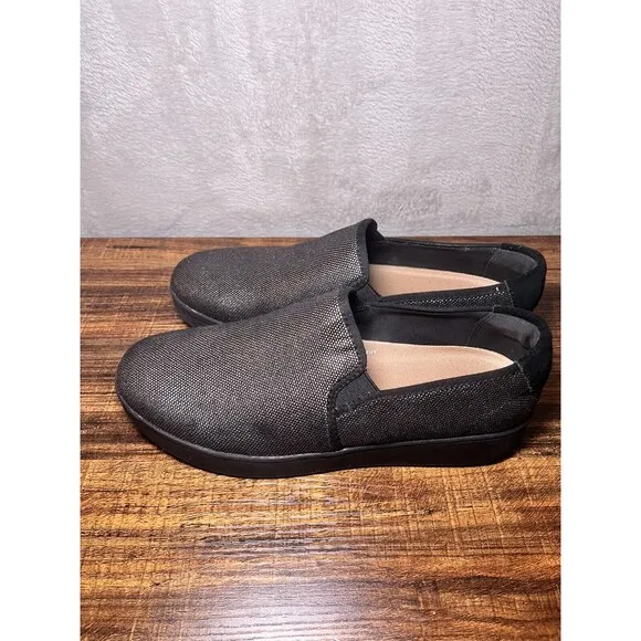 FITFLOP Womens Rally Glitz-Canvas Slip-On Skate Sneakers Loafers New Size 8.5