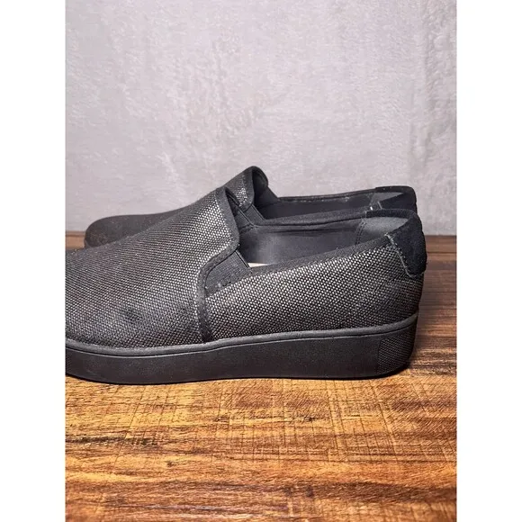 FITFLOP Womens Rally Glitz-Canvas Slip-On Skate Sneakers Loafers New Size 8.5