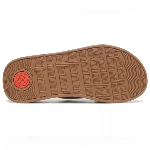 FitFlop Womens Sandals F Mode Flatform Cross Slip-On Slides Leather LIGHT TAN