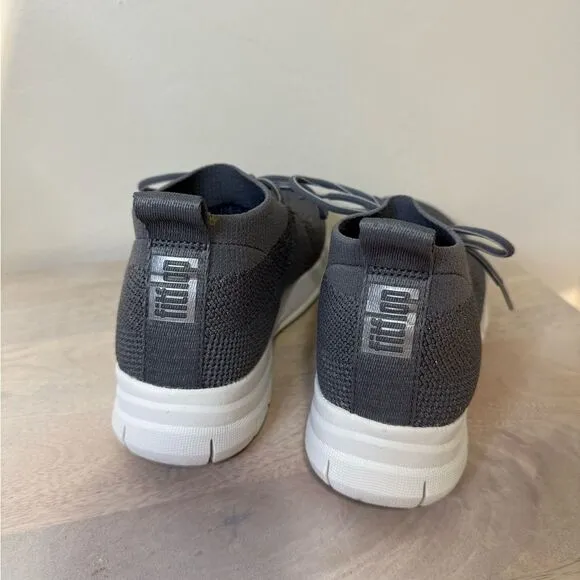 Fitflop Womens Uberknit Hightop Sneaker Grey Silver Metallic Size 7 1/2