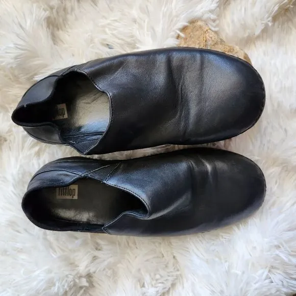 Fit flop super loafer black leather