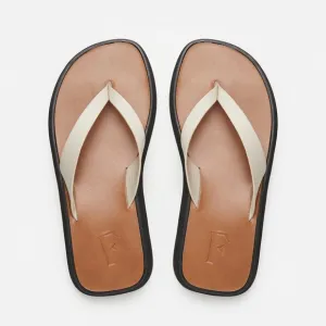 Flattered Brooke Leather Crème Sandals Size 38