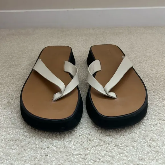 Flattered Brooke Leather Crème Sandals Size 38