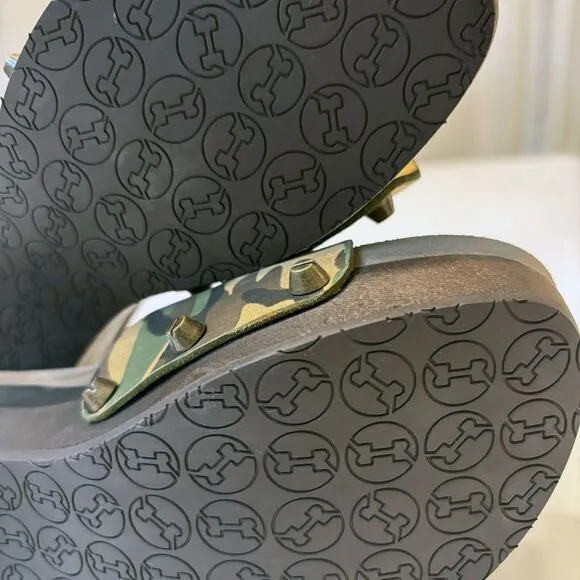 Flogg Women's Melanie Camo Camouflage Leather Slides Sandals US Size 8‎