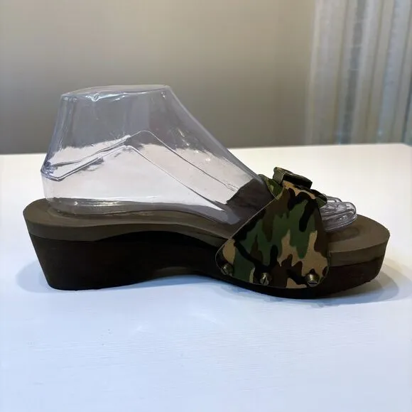 Flogg Women's Melanie Camo Camouflage Leather Slides Sandals US Size 8‎