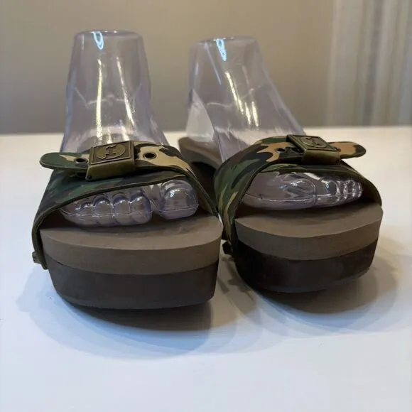 Flogg Women's Melanie Camo Camouflage Leather Slides Sandals US Size 8‎