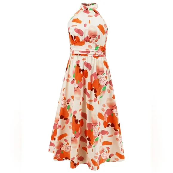 Floral Halter Neck Dress