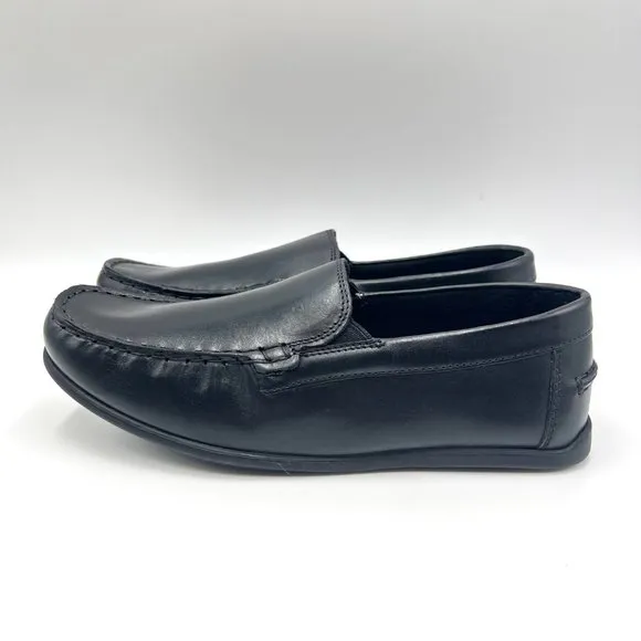 Florsheim Boys Big Kids Jasper Venetian Jr Black Leather Dress Loafers Shoes 6.5