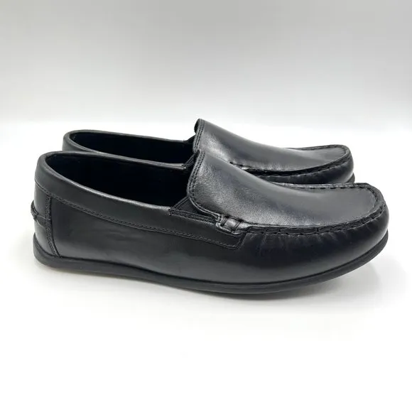 Florsheim Boys Big Kids Jasper Venetian Jr Black Leather Dress Loafers Shoes 6.5