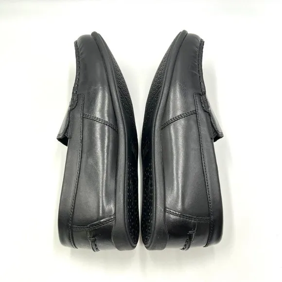 Florsheim Boys Big Kids Jasper Venetian Jr Black Leather Dress Loafers Shoes 6.5