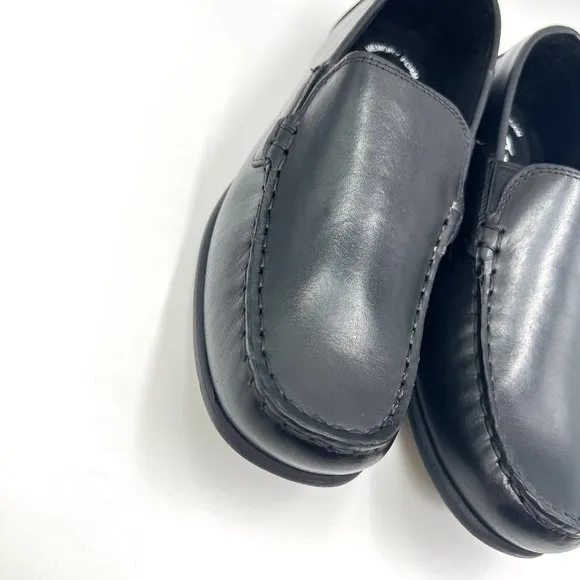 Florsheim Boys Big Kids Jasper Venetian Jr Black Leather Dress Loafers Shoes 6.5