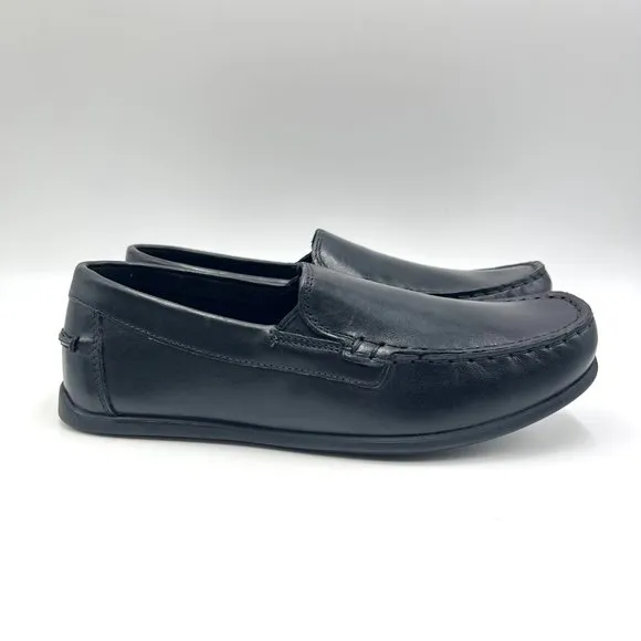 Florsheim Boys Big Kids Jasper Venetian Jr Black Leather Dress Loafers Shoes 6.5