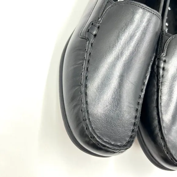 Florsheim Boys Big Kids Jasper Venetian Jr Black Leather Dress Loafers Shoes 6.5