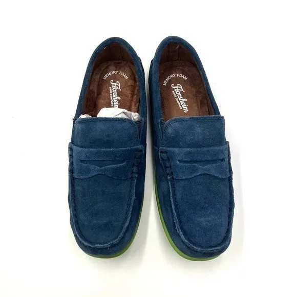 Florsheim Boys Jasper Driver Jr. Blue Suede Leather Loafers Shoes Kid's Size 5.5