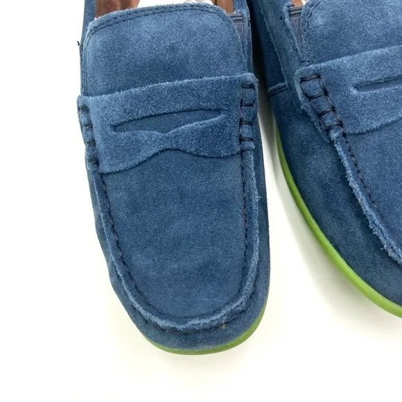 Florsheim Boys Jasper Driver Jr. Blue Suede Leather Loafers Shoes Kid's Size 5.5