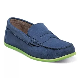 Florsheim Boys Jasper Driver Jr. Blue Suede Leather Loafers Shoes Kid's Size 5.5
