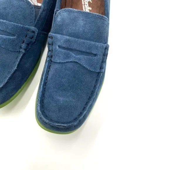 Florsheim Boys Jasper Driver Jr. Blue Suede Leather Loafers Shoes Kid's Size 5.5