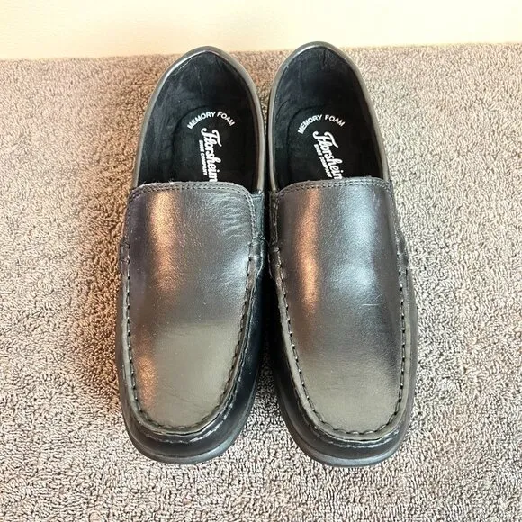 Florsheim Boys Kids Jasper Black Leather Slip On Loafers Dress Shoes Size 5.5M