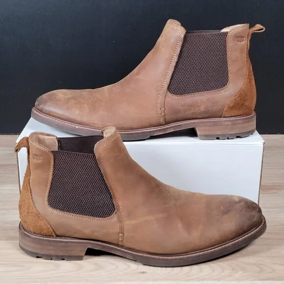 Florsheim Chelsea Boots Mens Size 13 M Brown Nubuck Suede Leather Round Toe