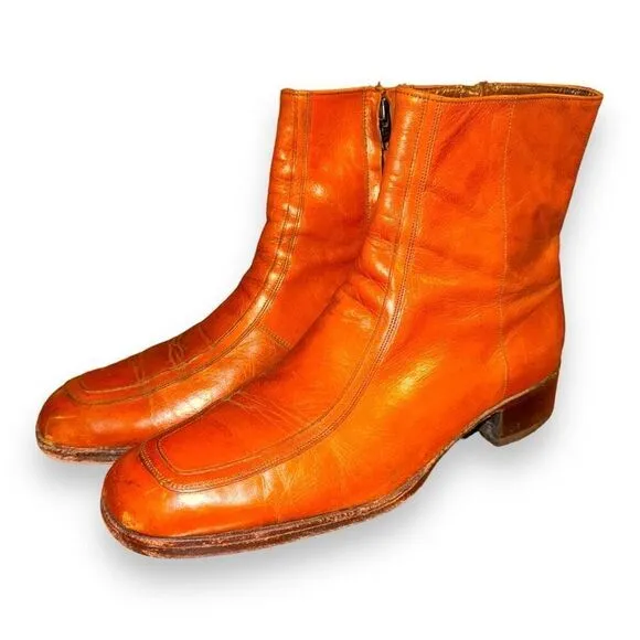 Florsheim Designer Series Leather Sole Zip-Up Chelsea Boots 9.5