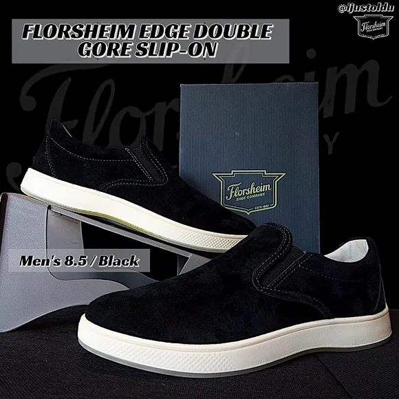 Florsheim Edge Double Gore Slip-On | Men's 8.5 / Black | Model № 14224-001