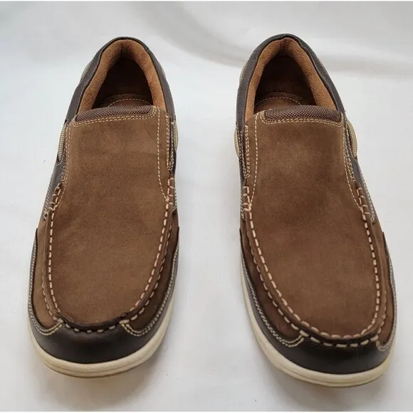 Florsheim Lakeside Men's Brown Nubuck Brown Slip on Shoes 11 M 11391-200 Moc Toe