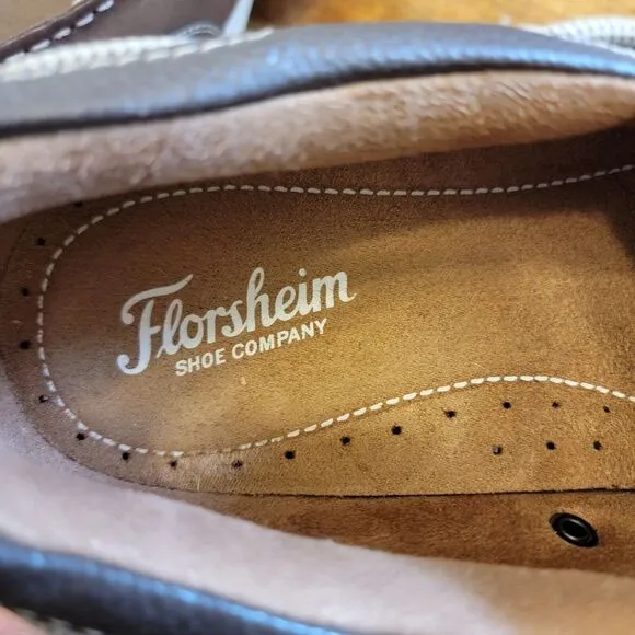 Florsheim Lakeside Men's Brown Nubuck Brown Slip on Shoes 11 M 11391-200 Moc Toe