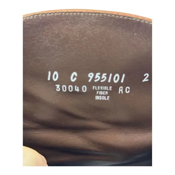 Florsheim Womens Sz.10C Brown Leather Ankle Boots With Buckle &amp; Zip Closure VTG.