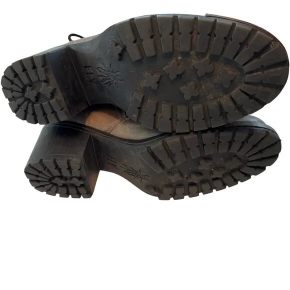 Fly London tie up back, side zip boots