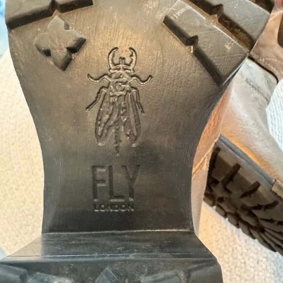 Fly London tie up back, side zip boots