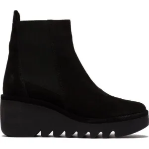 Fly London BAGU233FLY P501233000 Boots Women's 8-8.5 Black Wedge Chelsea ZPO696