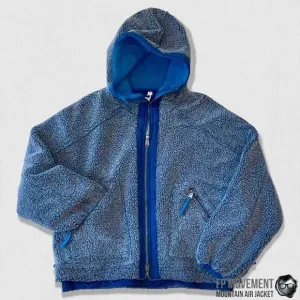 FP MOVEMENT MOUNTAIN AIR SHERPA FULL ZIP HOODED JACKET BLUE WOMEN OVERSIZED XS-L