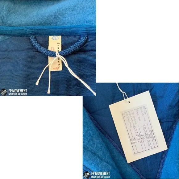 FP MOVEMENT MOUNTAIN AIR SHERPA FULL ZIP HOODED JACKET BLUE WOMEN OVERSIZED XS-L