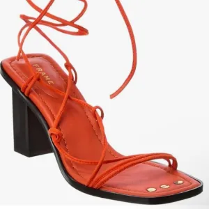 FRAME Le Doheny women’s chunky heeled Sandals in orange size 36 leather size 5.5