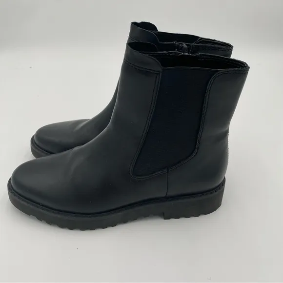 Franco Sarto Carian Leather Essential Chelsea Boots Ankle Booties Black Size 6