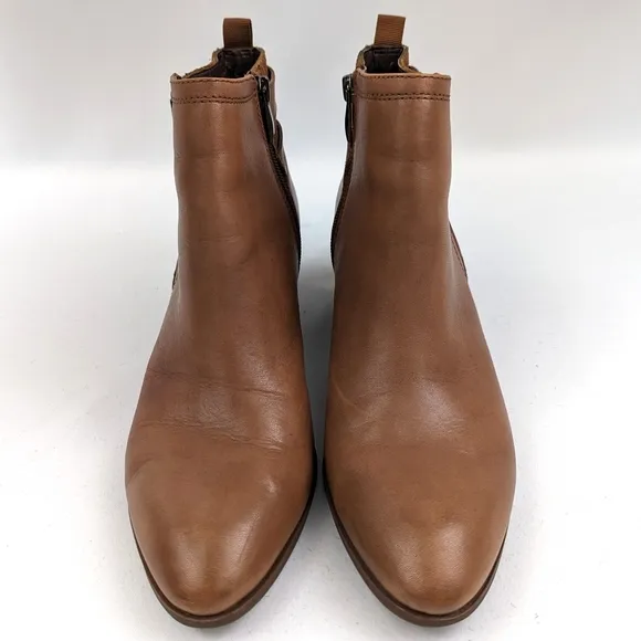 Franco Sarto Garda Buckle Strap Suede Leather Ankle Boot Side Zip Block Heel 8.5